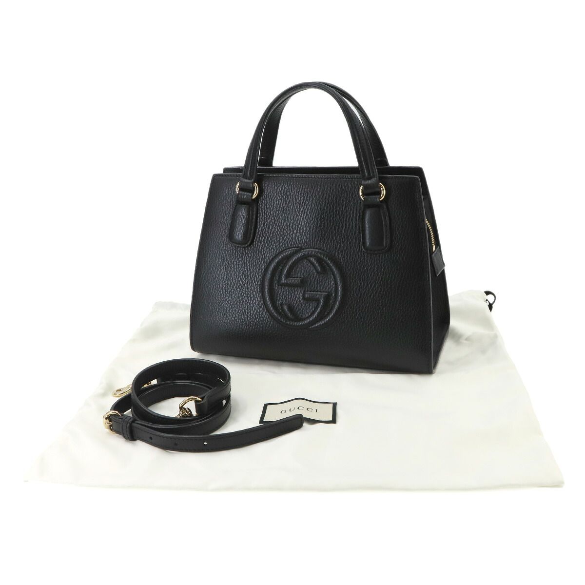 Gucci Soho Interlocking G 2-Way Bag Leather Black — view 2