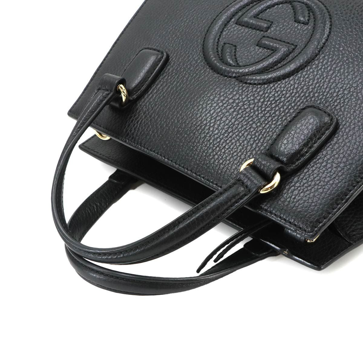 Gucci Soho Interlocking G 2-Way Bag Leather Black — view 6