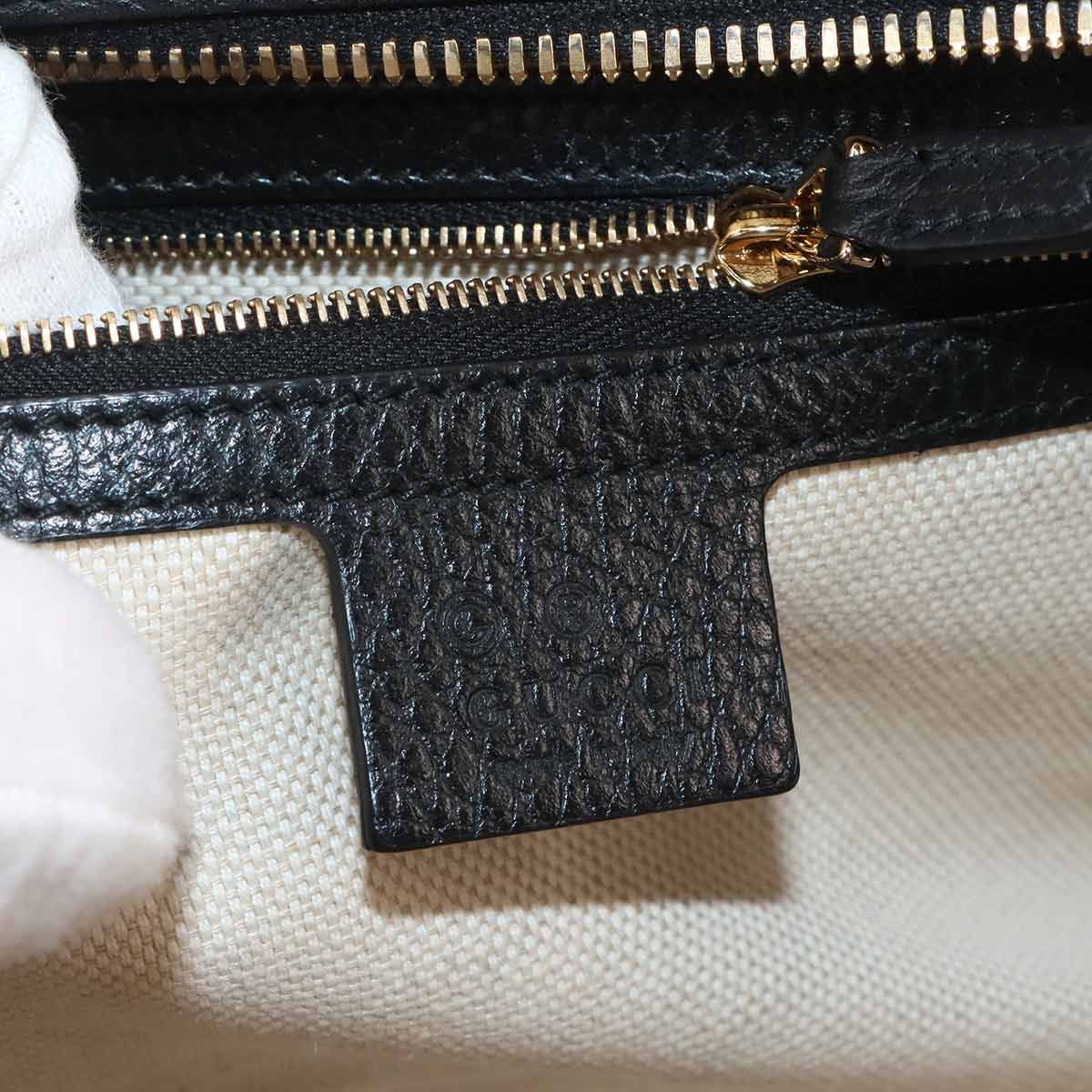 Gucci Soho Interlocking G 2-Way Bag Leather Black — view 8