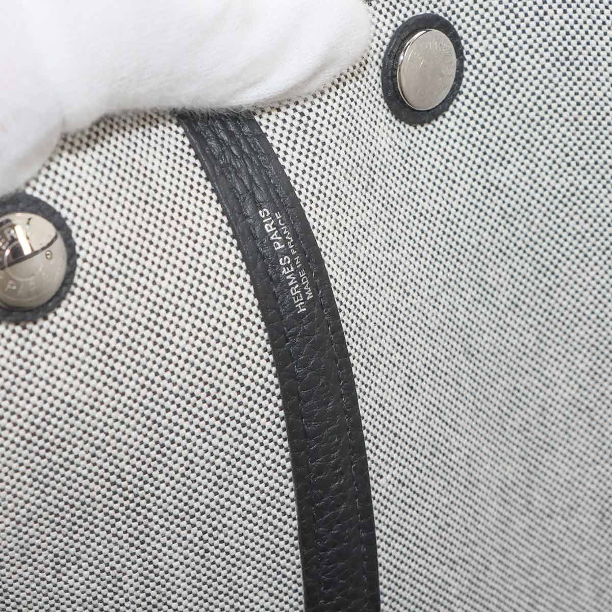 Hermes Garden Party PM Promenade du Matin Tote Toile H Negonda Black — view 8