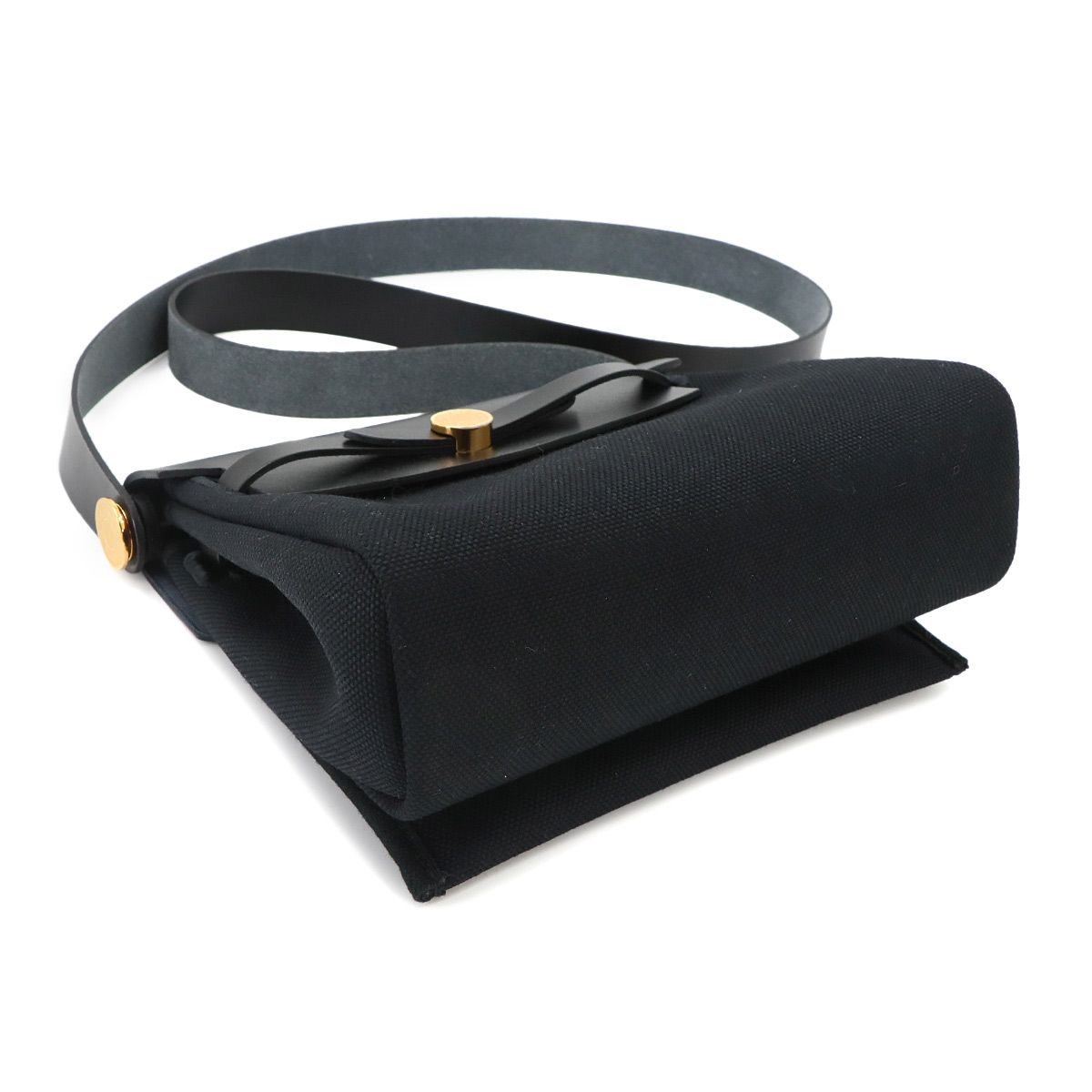 Hermes Herbag Zip 20 Shoulder Bag Toile Hunter Black — view 5