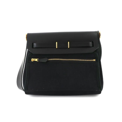 Hermes Herbag Zip 20 Shoulder Bag Toile Hunter Black — view 3