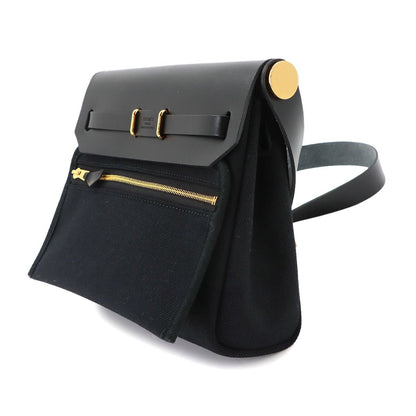 Hermes Herbag Zip 20 Shoulder Bag Toile Hunter Black — view 4
