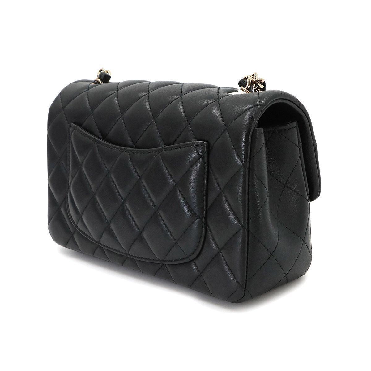 Chanel Mini Quilted 20 Chain Shoulder Bag Lambskin Black — view 4