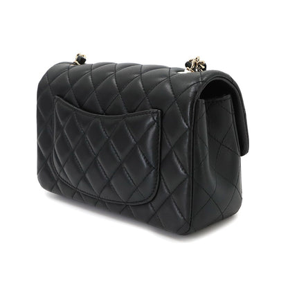 Chanel Mini Quilted 20 Chain Shoulder Bag Lambskin Black — view 4