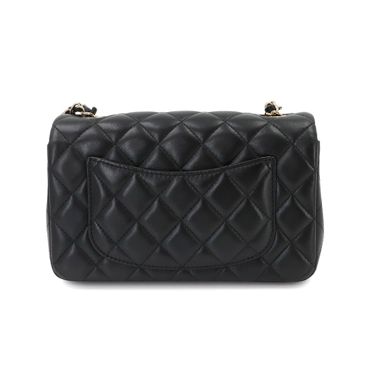 Chanel Mini Quilted 20 Chain Shoulder Bag Lambskin Black — view 3