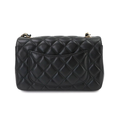 Chanel Mini Quilted 20 Chain Shoulder Bag Lambskin Black — view 3