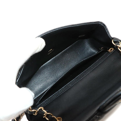 Chanel Mini Quilted 20 Chain Shoulder Bag Lambskin Black — view 8