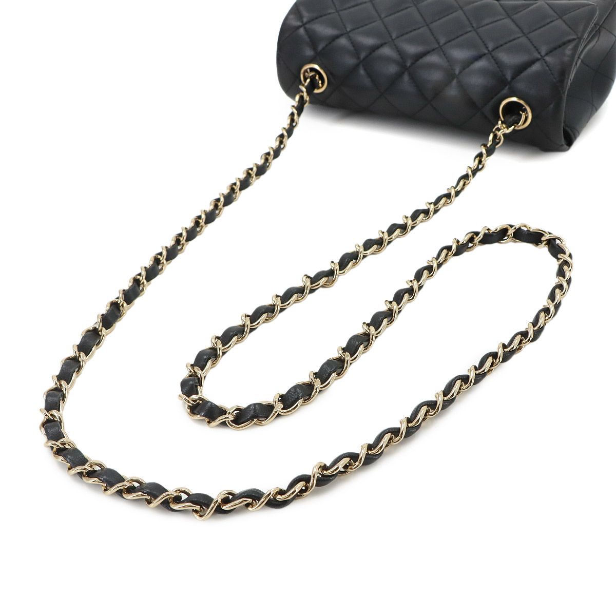 Chanel Mini Quilted 20 Chain Shoulder Bag Lambskin Black — view 6