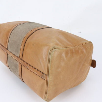 Dior Leather Boston Bag Tote Travel Business Brown — view 5