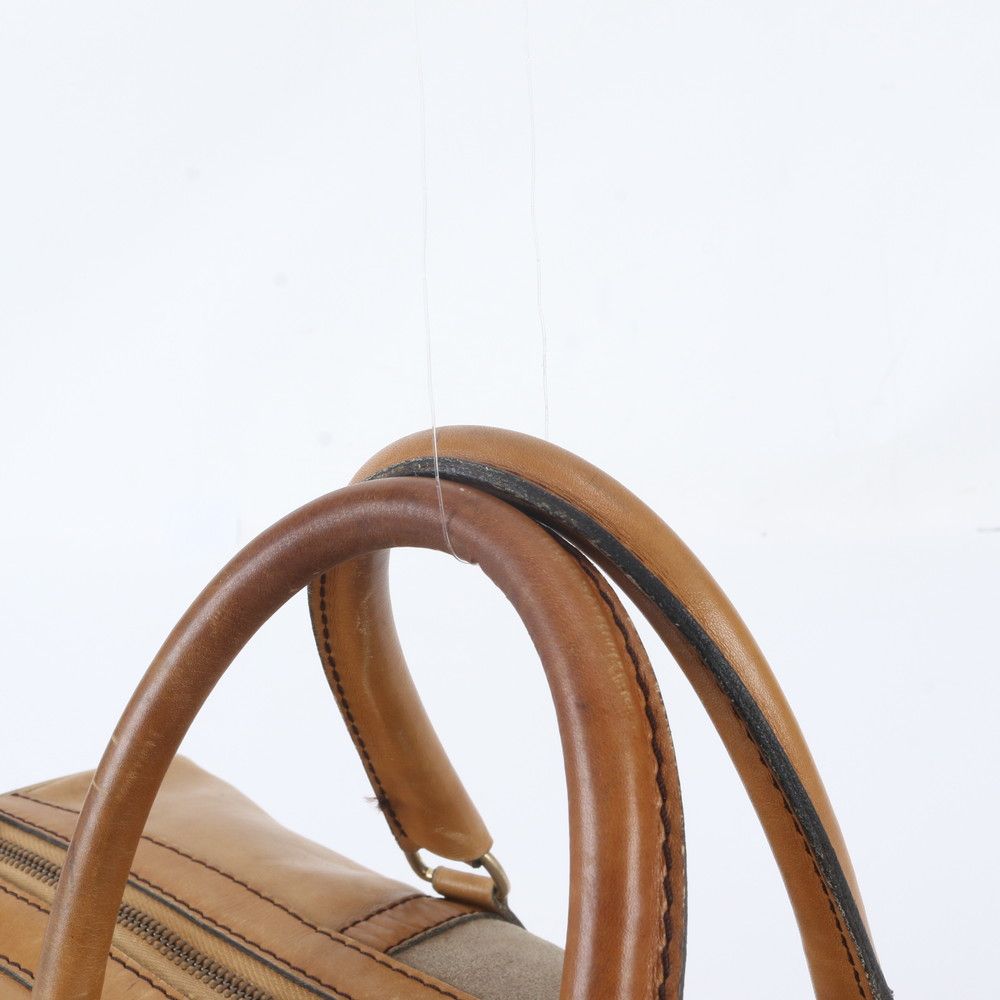 Dior Leather Boston Bag Tote Travel Business Brown — view 2
