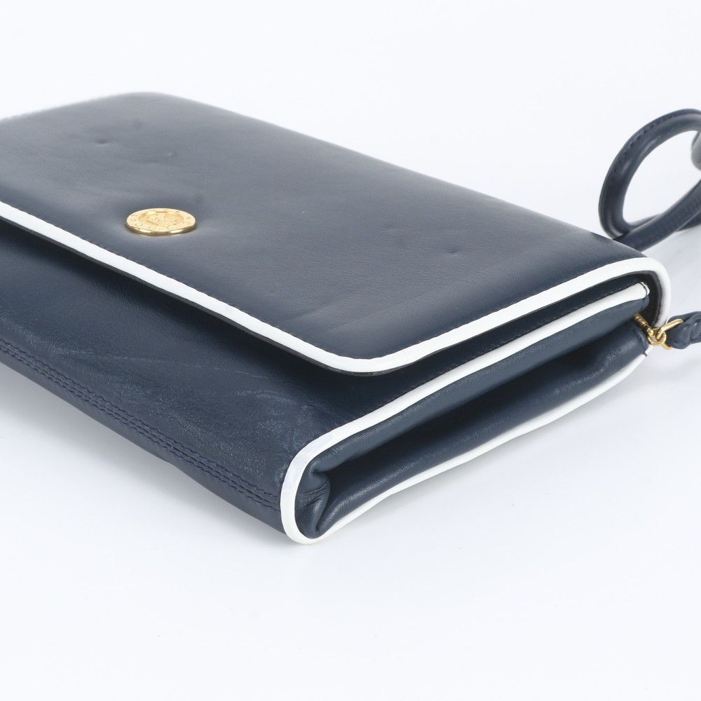 Celine Leather Shoulder Bag Crossbody Navy — view 4