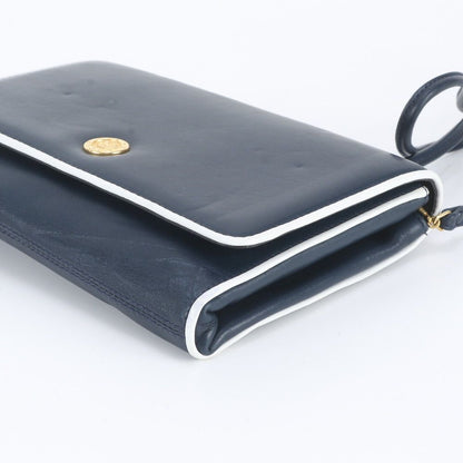 Celine Leather Shoulder Bag Crossbody Navy — view 4