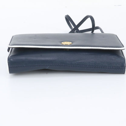 Celine Leather Shoulder Bag Crossbody Navy — view 6