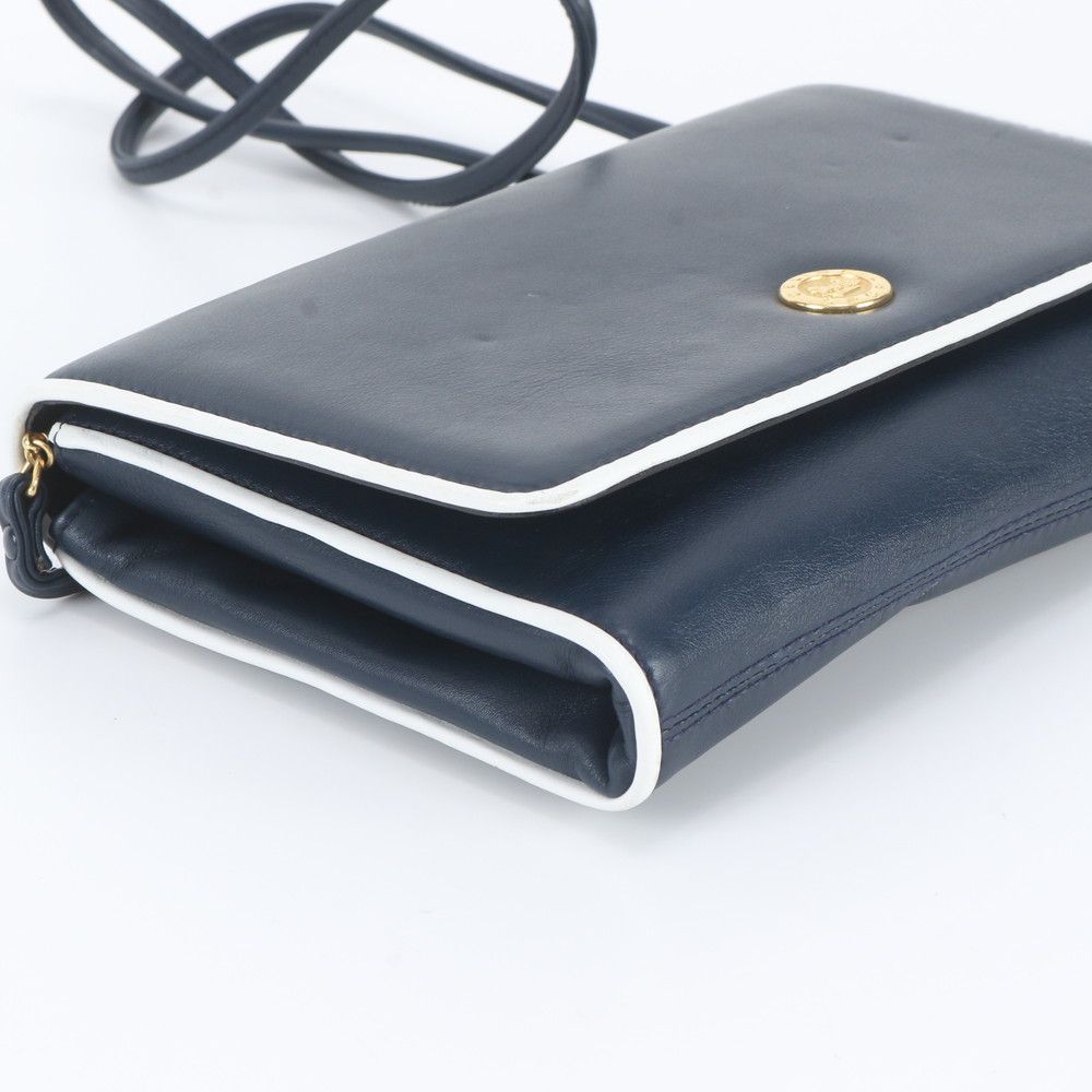 Celine Leather Shoulder Bag Crossbody Navy — view 5