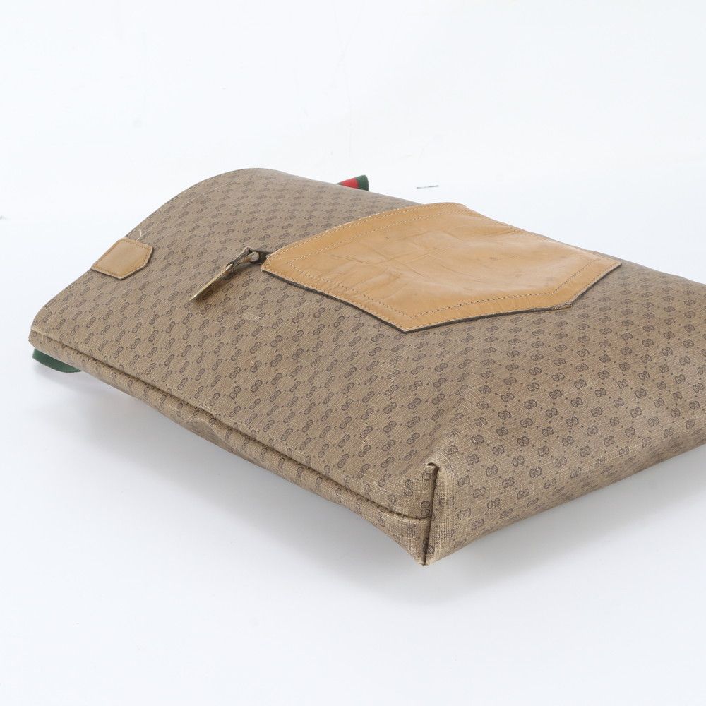 Gucci Vintage Micro GG Sherry Line Leather Tote Shoulder Business Document — view 5