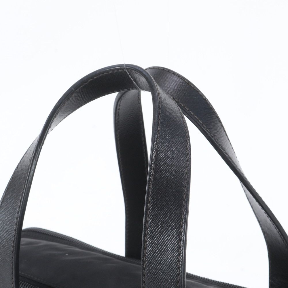 Prada White Tag Tessuto Nylon Triangle Logo Leather Business Tote — view 2