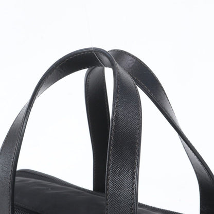 Prada White Tag Tessuto Nylon Triangle Logo Leather Business Tote — view 2