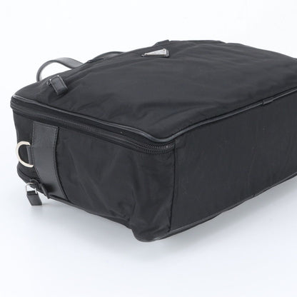 Prada White Tag Tessuto Nylon Triangle Logo Leather Business Tote — view 5