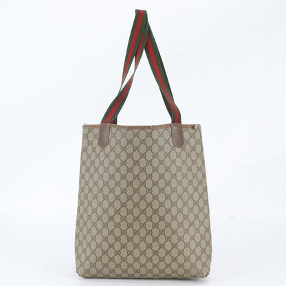 Gucci Vintage GG Supreme Sherry Line Leather Tote Shoulder Business — view 3