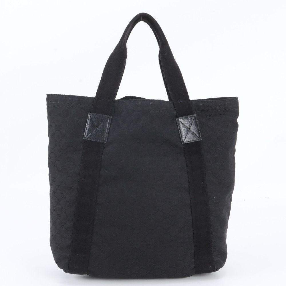 Gucci GG Canvas Leather Tote Shoulder Business Document Black — view 3