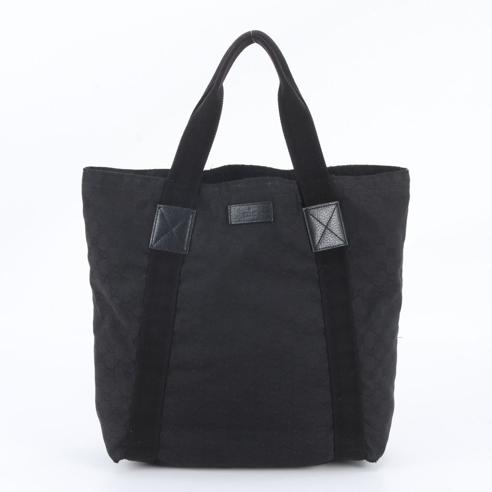 Gucci GG Canvas Leather Tote Shoulder Business Document Black