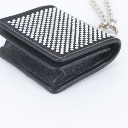 Miu Miu Airpods Earphones Case Crystal Bijou Chain Shoulder Leather Handbag — view 4