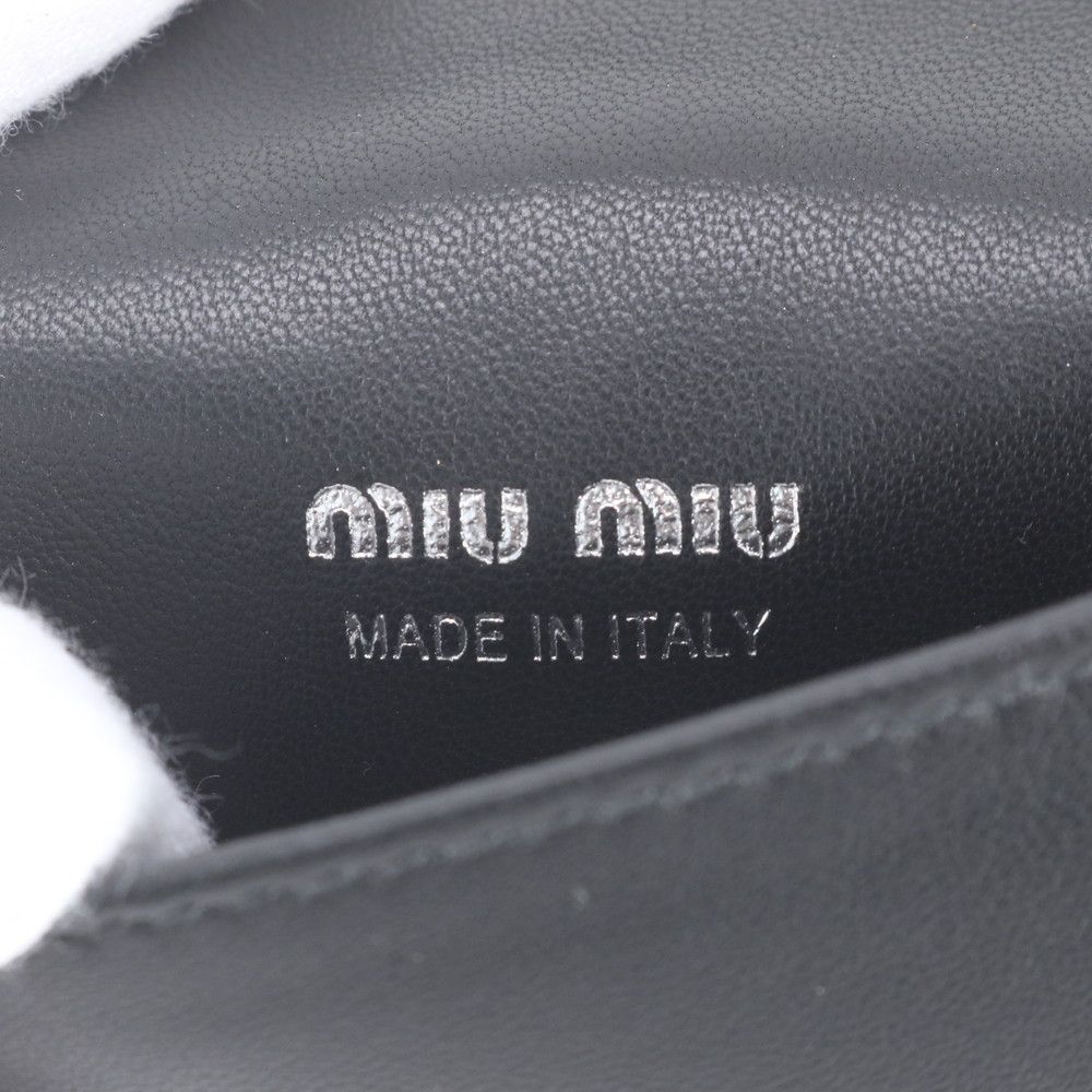 Miu Miu Airpods Earphones Case Crystal Bijou Chain Shoulder Leather Handbag — view 8