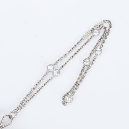 Miu Miu Airpods Earphones Case Crystal Bijou Chain Shoulder Leather Handbag — view 3