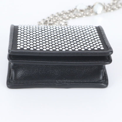 Miu Miu Airpods Earphones Case Crystal Bijou Chain Shoulder Leather Handbag — view 6