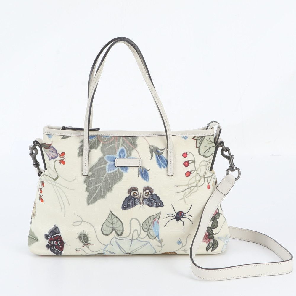 Gucci Flower Floral Leather 2-Way Shoulder Bag Crossbody
