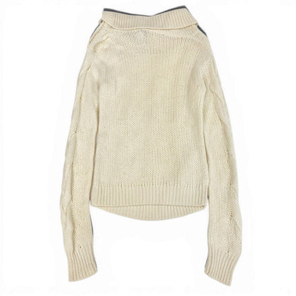 Celine Cashmere 100 Knit Sweater Low Gauge Shoulder Button Cream — view 3