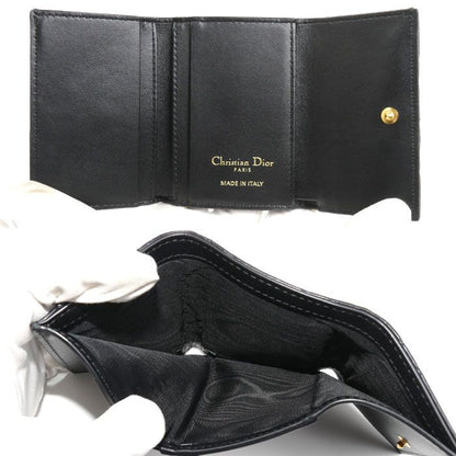 Dior Caro Veronia Trifold Wallet Black — view 5