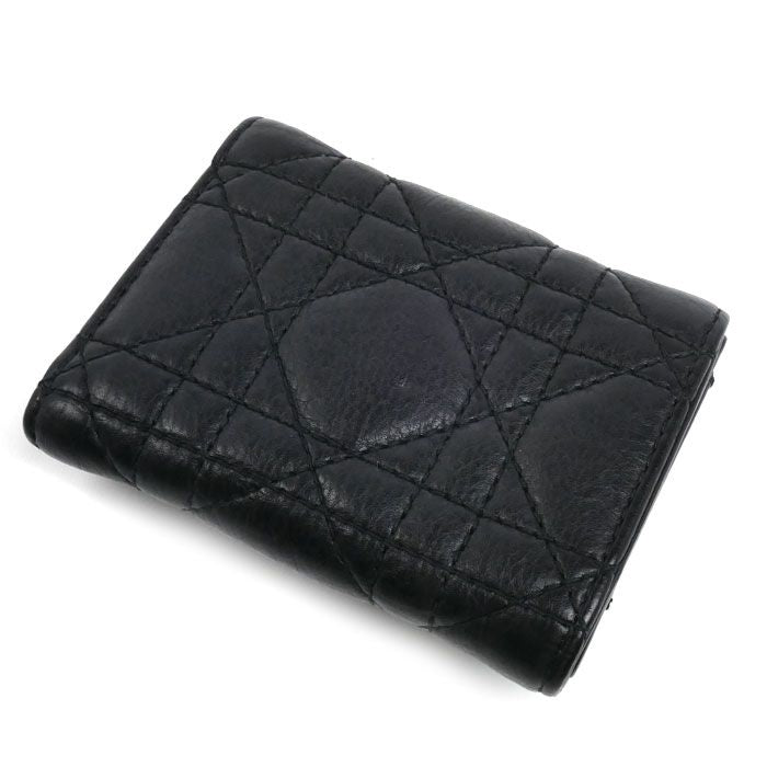 Dior Caro Veronia Trifold Wallet Black — view 2