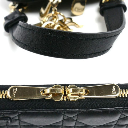 Dior Cannage Phone Pouch Shoulder Bag Black — view 6