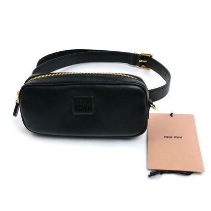 Miu Miu Logo Belt Bag Black — view 6