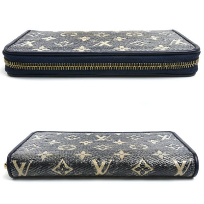 Louis Vuitton Zippy Wallet Zip Around Monogram Jacquard Silver Navy — view 4
