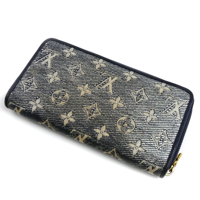 Louis Vuitton Zippy Wallet Zip Around Monogram Jacquard Silver Navy — view 2