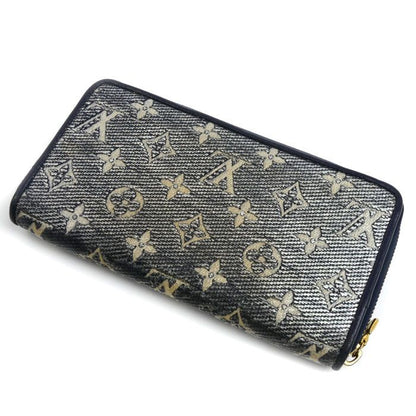 Louis Vuitton Zippy Wallet Zip Around Monogram Jacquard Silver Navy — view 2