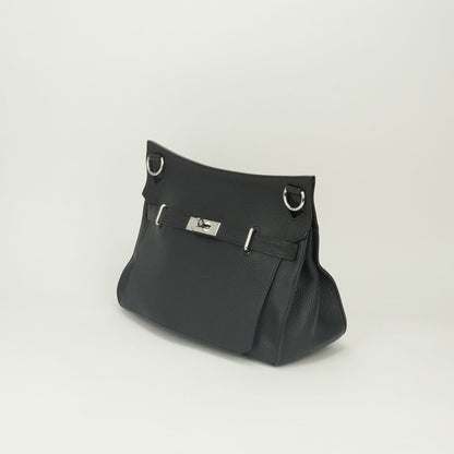 Hermes Jypsiere 34 Shoulder Bag Taurillon Clemence Noir Black Silver — view 2