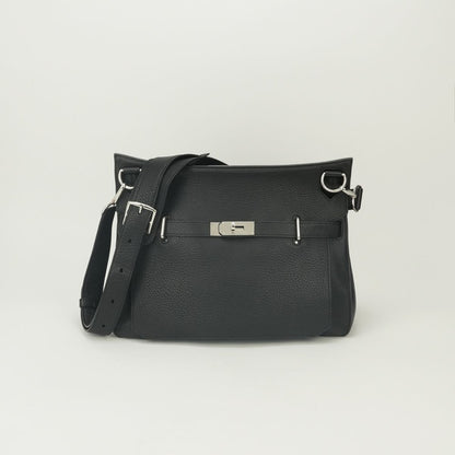 Hermes Jypsiere 34 Shoulder Bag Taurillon Clemence Noir Black Silver