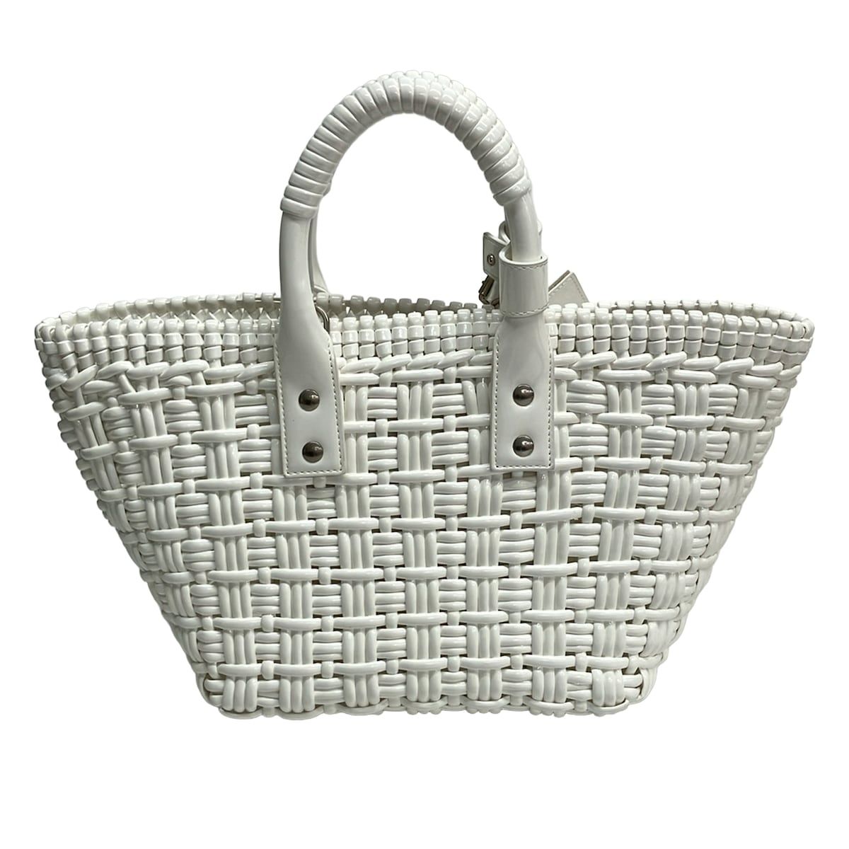 Balenciaga Tote Bistro XS Basket White Cotton — view 3