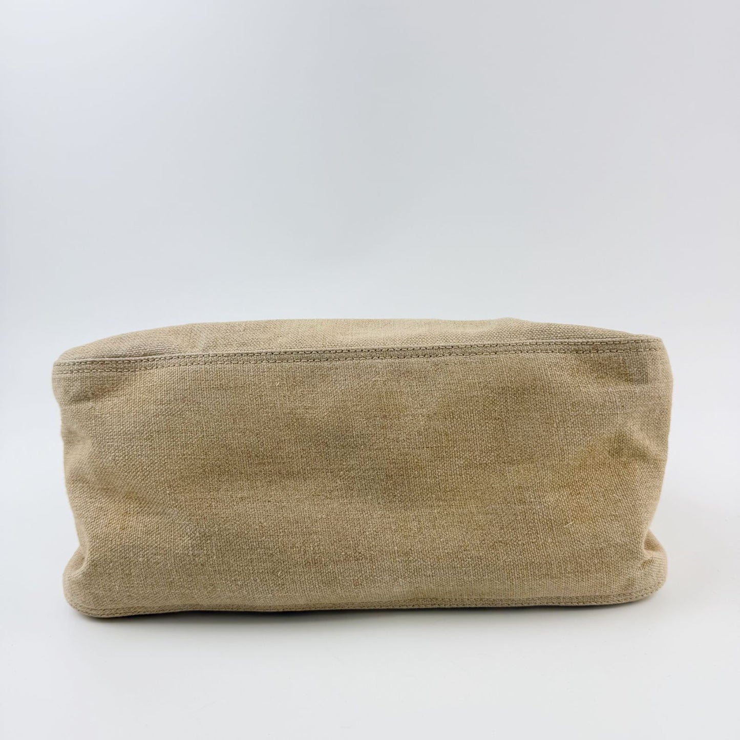 Miu Miu Y2k Multicolor Intrecciato Handle Shoulder Bag Canvas Leather Beige — view 6