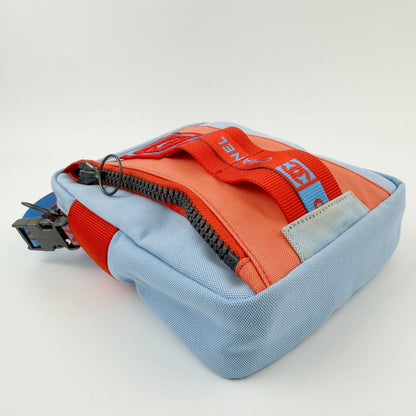 Chanel Sports Line Shoulder Bag Cross Nylon Canvas Light Blue Orange Red Seal — view 8