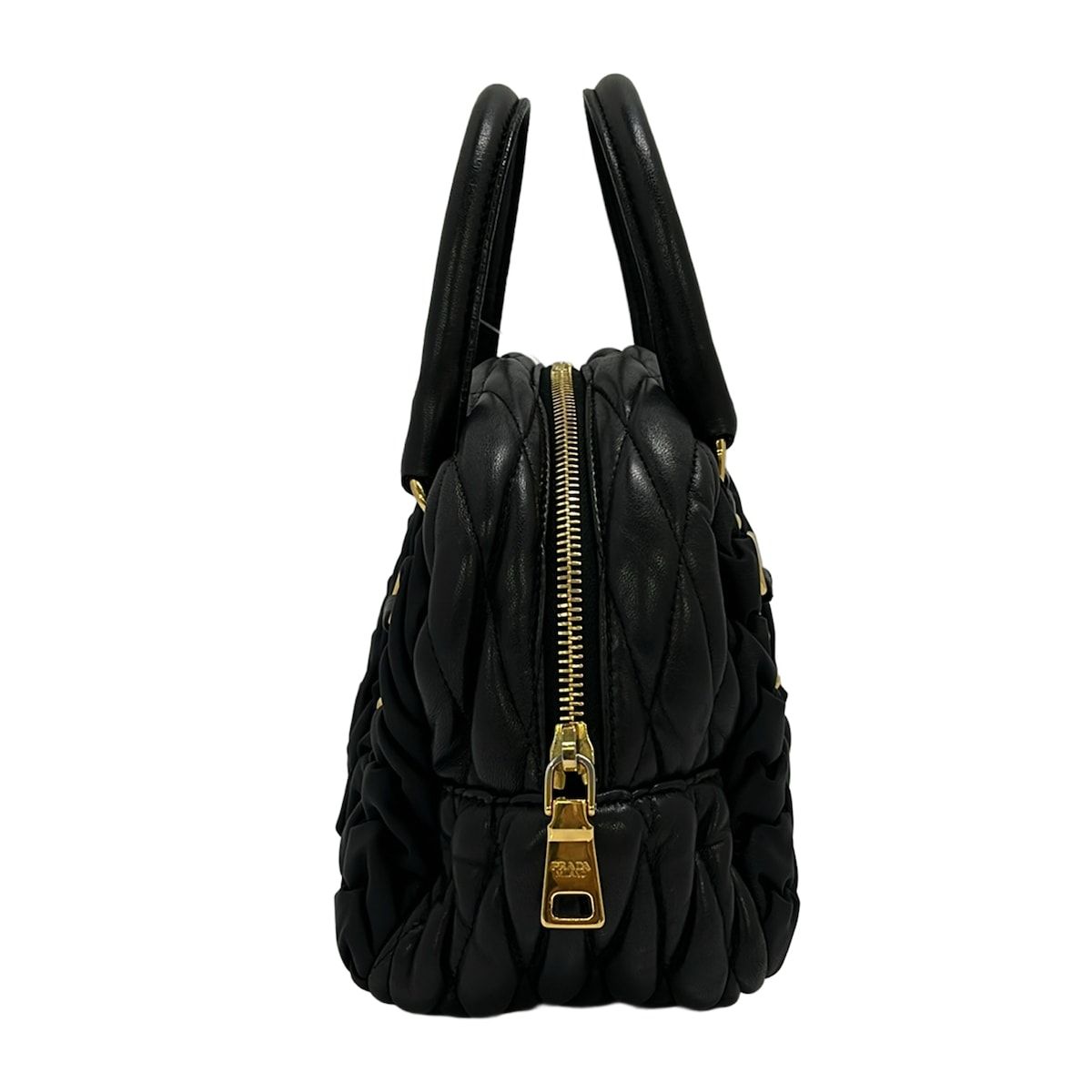 Prada Gathered Black Mini Bag Leather — view 4