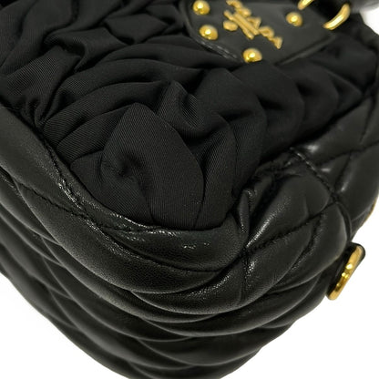Prada Gathered Black Mini Bag Leather — view 6