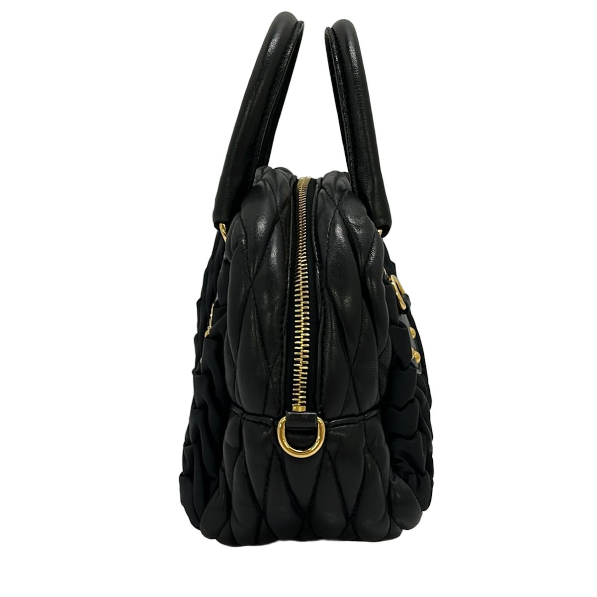 Prada Gathered Black Mini Bag Leather — view 2