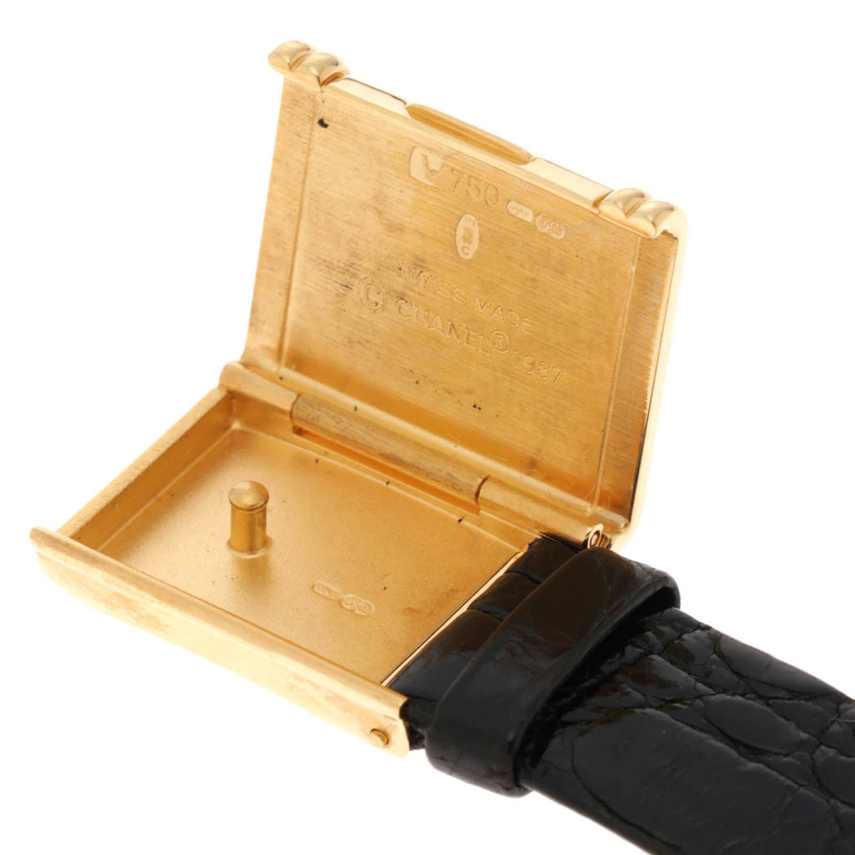 Chanel Premiere Diamond Bezel Watch 18K Yellow Gold Leather Black Quartz — view 7
