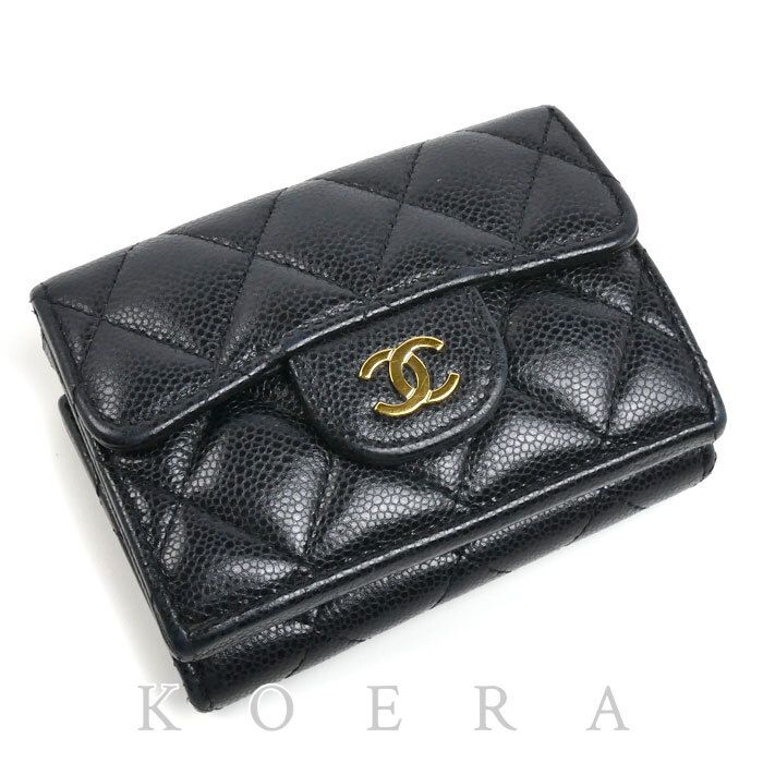 Chanel Quilted Classic Small Flap Wallet Trifold Black