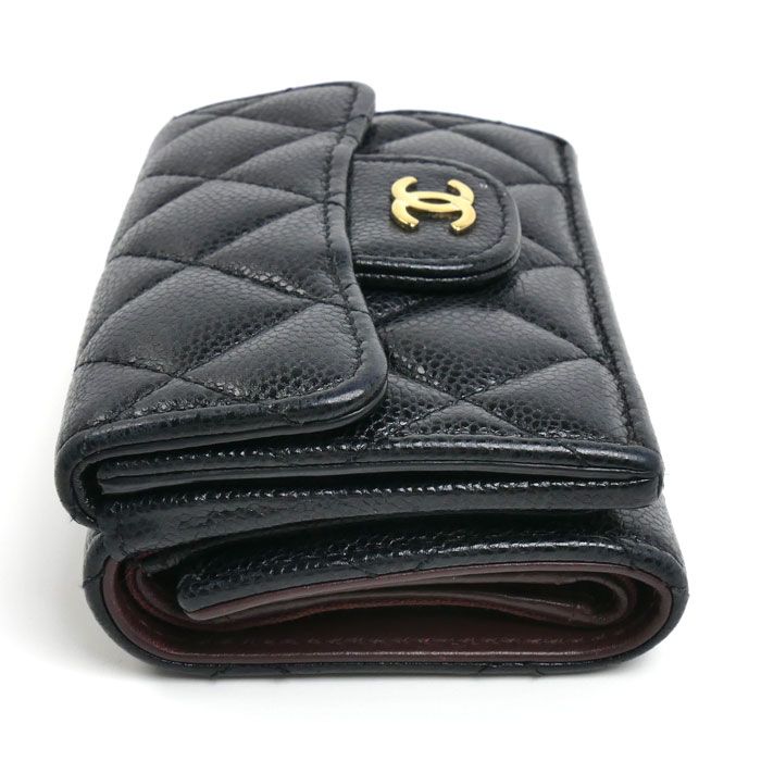 Chanel Quilted Classic Small Flap Wallet Trifold Black — view 3